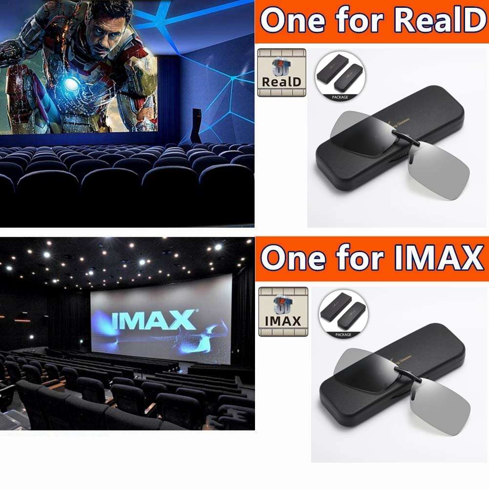 AoHeng Cinema 3D Clip on Glasses for RealD IMAX 3D Movie,Lighter,Clearer,Brighter(2Pack) 5