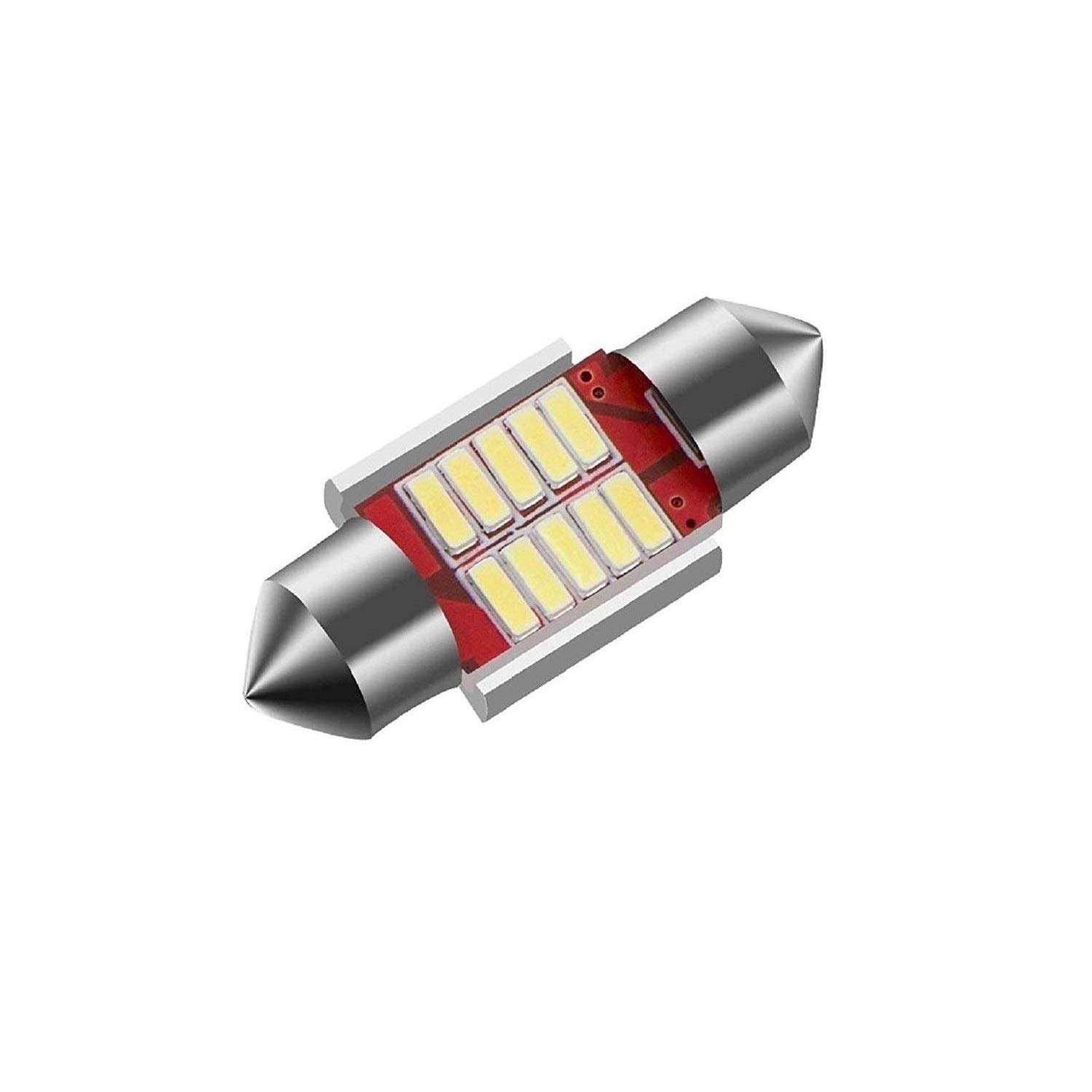 Allextreme EX10S1W 10 LED Universal Car Interior Super Bright Roof Light Reading Dome Bulb Lamp with Festoon Holder (5W, White, 1 Pc) 1