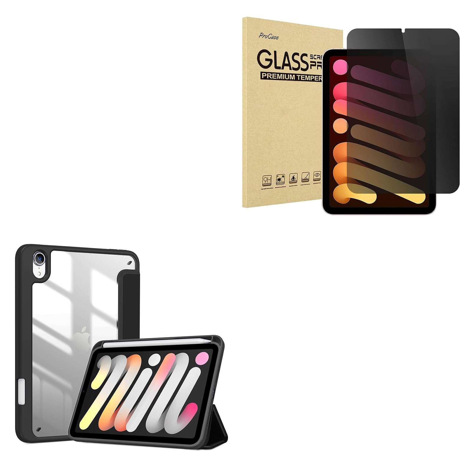 Privacy Screen Protector Bundle with Smart Protective Cover for iPad Mini 6 8.3 Inch 2021 1