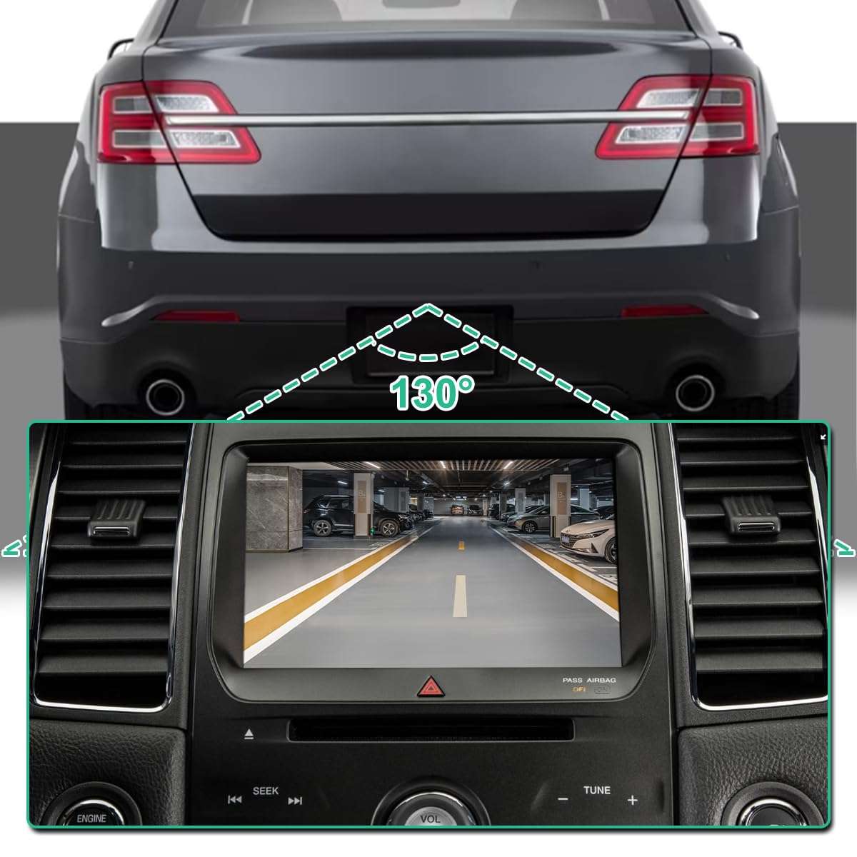 EG1Z-19G490-A Rear View Backup Camera Replacement for Ford Taurus/Taurus Sho/Taurus Police 2013-2019, Replaces OE# DG1Z-19G490-A, 592-224 by GreenYi 5