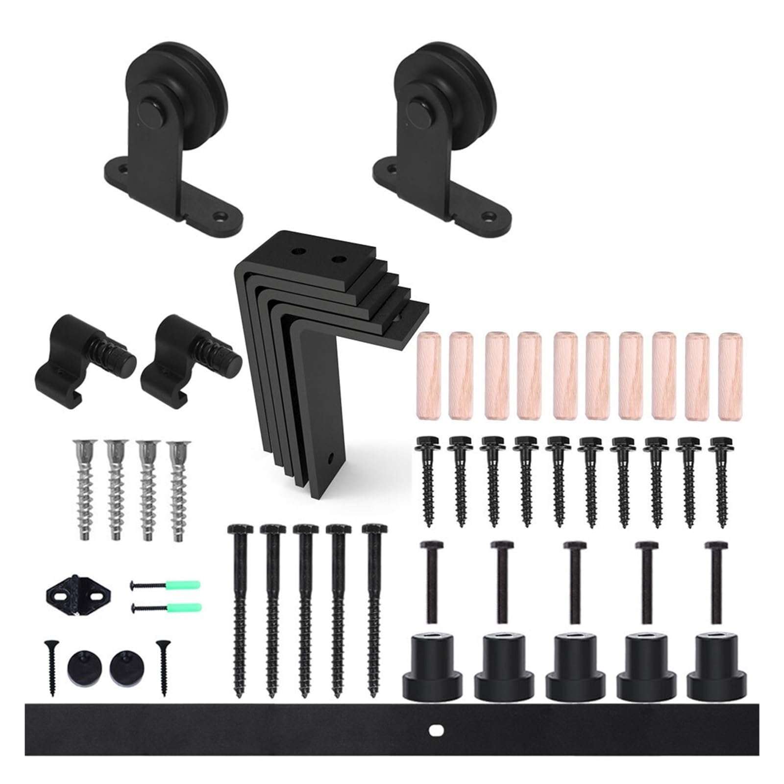 Ceiling Sliding Door Rail T Shape Roller Barn Door Hardware Kit, Rail Sliding Door for Interior Sliding Barn Door - Sliding Door Kit(7.3FT-223CM) 6