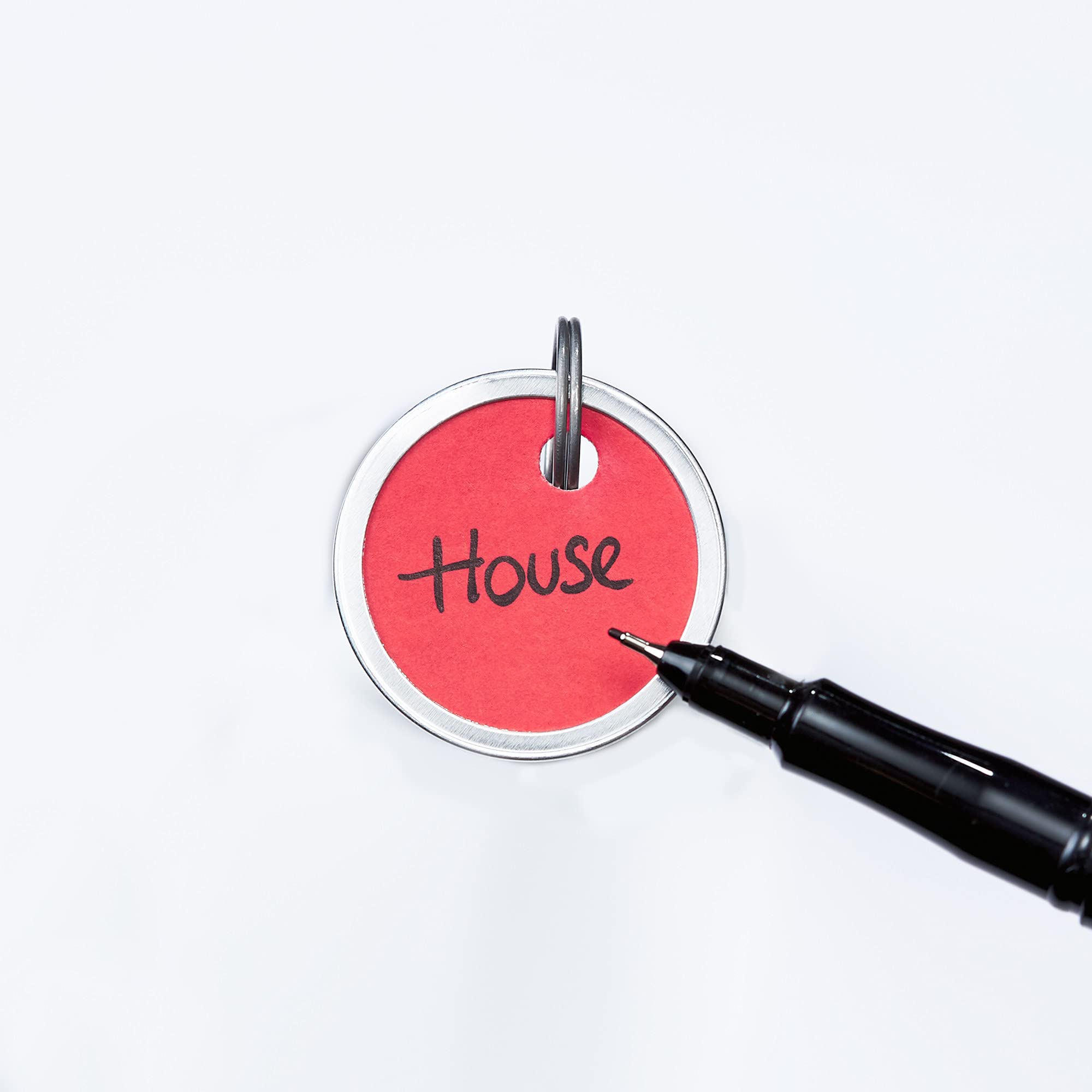 Avery Metal Rim Key Tags, 1.25" Diameter Tag, Metal Split Ring, Assorted Colors, 50 Tags (11026) 3