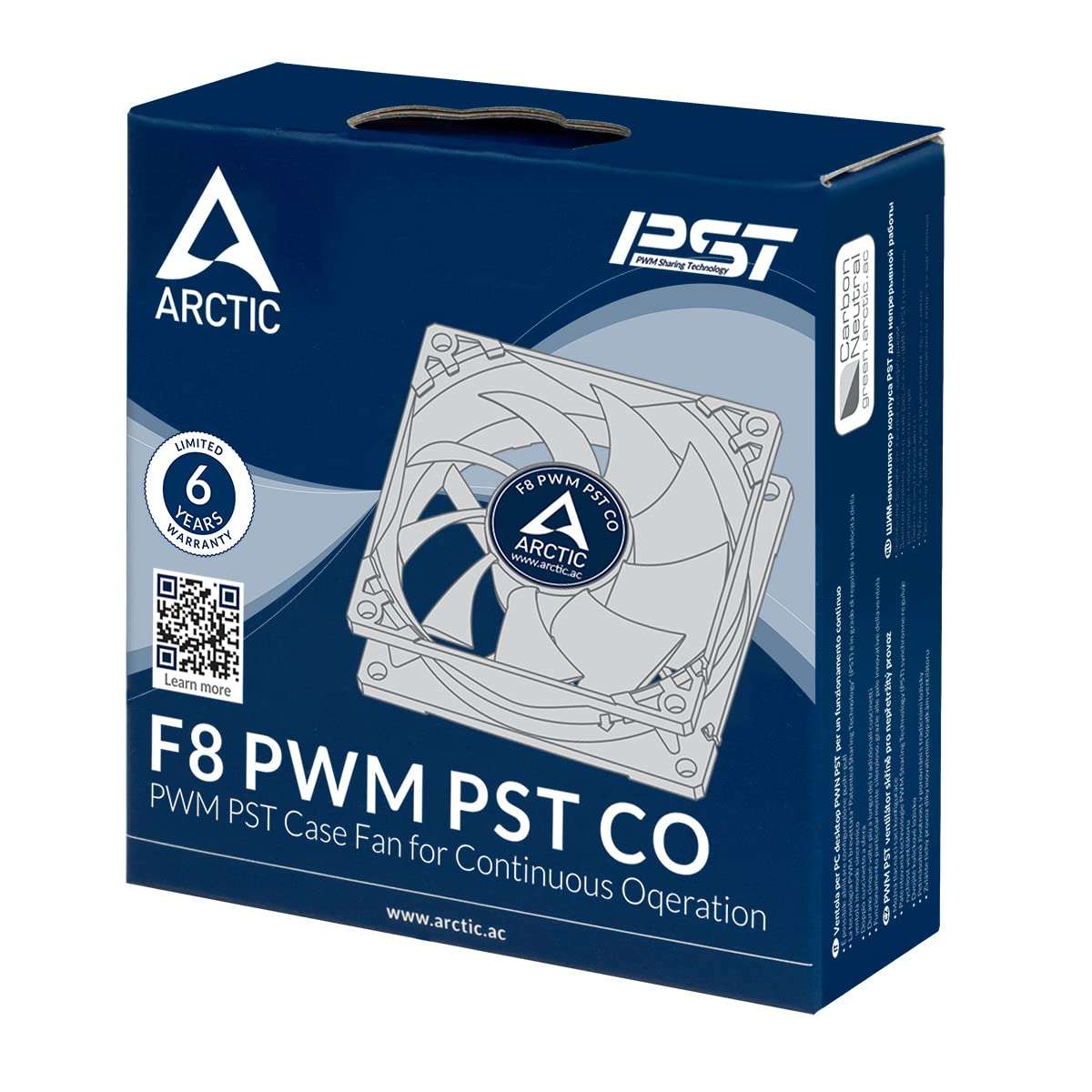 ARCTIC F8 PWM PST- 80 mm PWM PST Case Fan with PWM Sharing Technology (PST), Very quiet motor, Computer, Fan Speed: 300-2000 RPM - Black/White 6