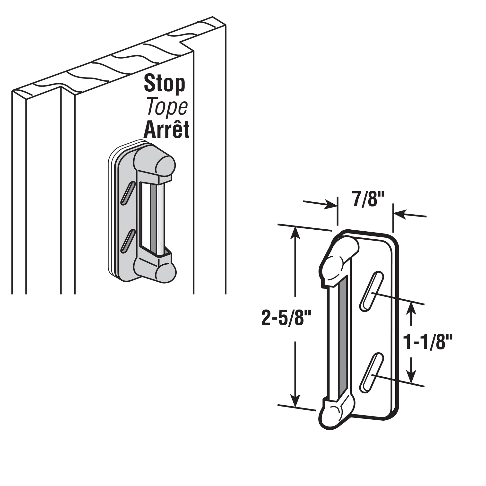 Prime-Line K 5004 Aluminum Painted Black, Spring-Loaded Screen Door Strike Plate (Single Pack) 3