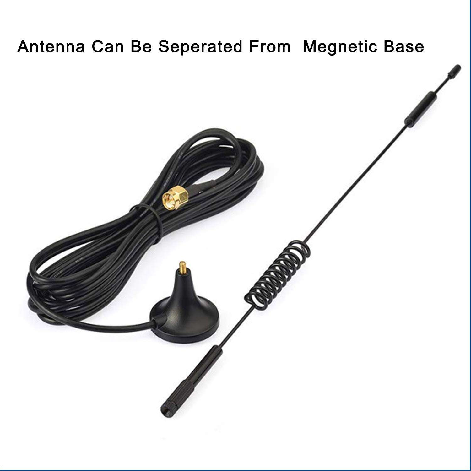 (2Pack) 4G LTE Antenna 12Dbi 700MHz/2700MHz Cellular Antenna Magnet Mount with SMA Male Connector GPRS GSM 2.4G WCDMA 3G External 6
