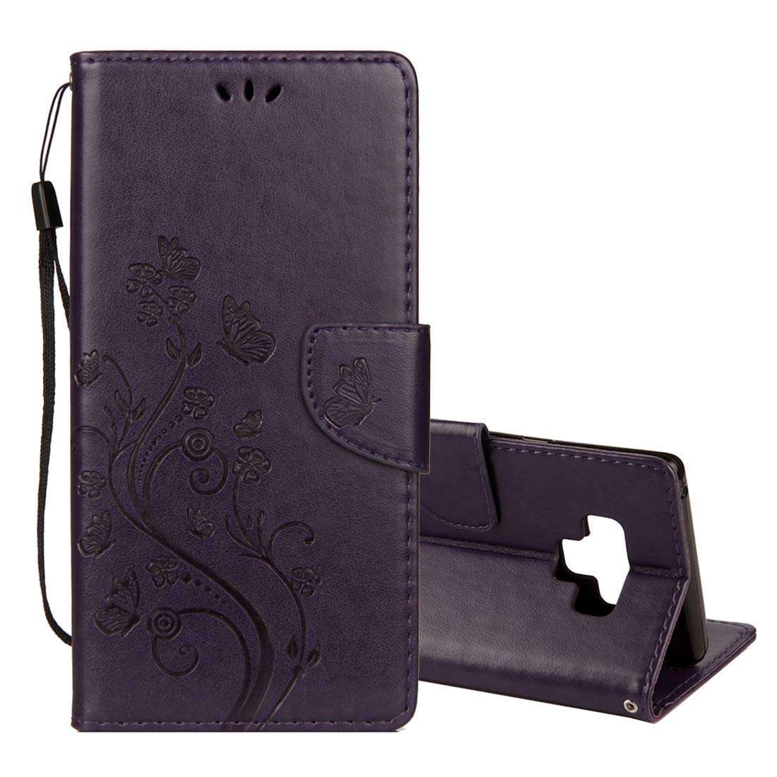DINGXUEMEI XUEMEI CASE Multi-Functional Cell Phone Cases & Covers Embossed Butterfly Pattern Horizontal Flip Leather Case with Card Slot & Holder & Wallet & Lanyard for Galaxy Note9(Black) 1