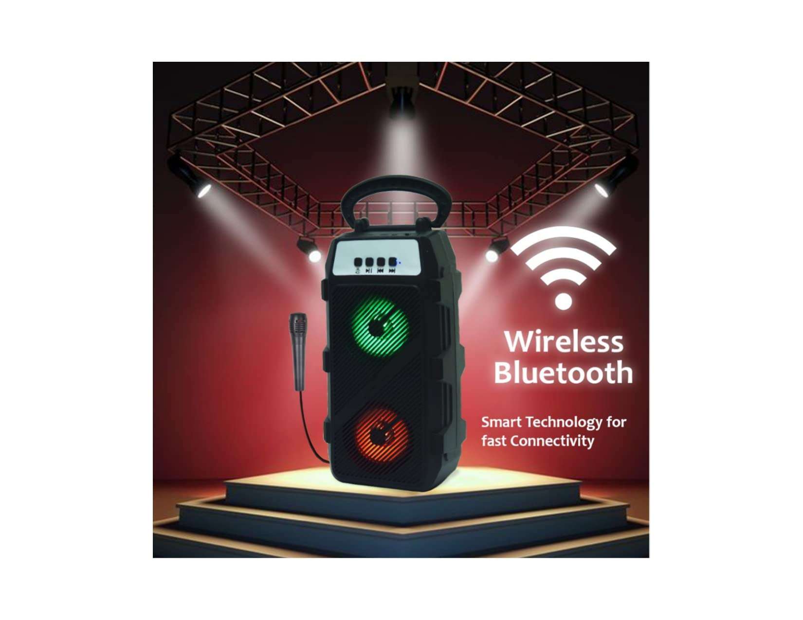 Bluetooth Party Speaker Karaoke System Trolley Outdoor Speaker 20 W Bluetooth Speaker (Free Mic) 6