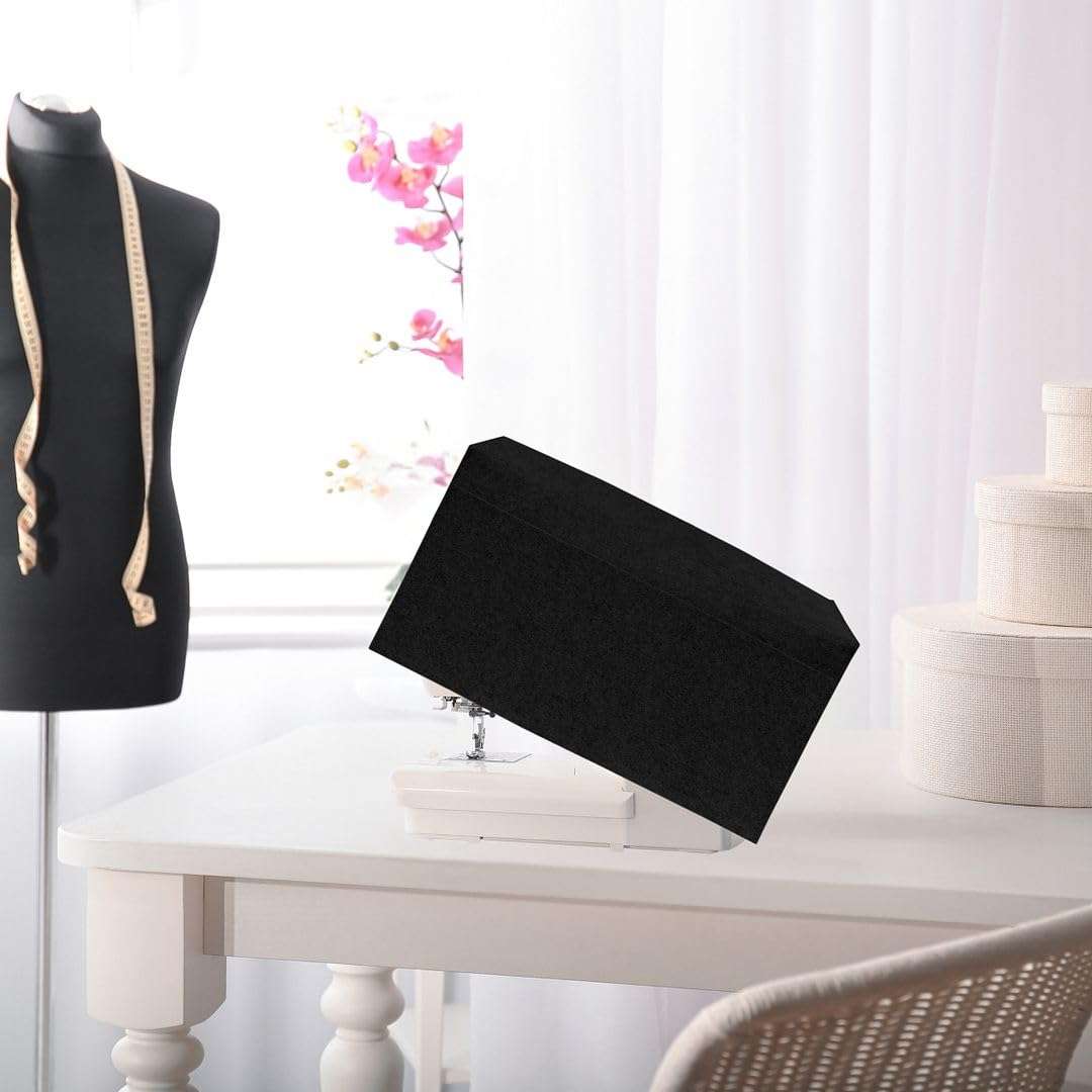 CVANU Sewing Machine Polyester Cover with Storage Pockets Protect from Dust & Dirt Compatible for All Stitching Machine (15.8inchX13.4inch) Black 4