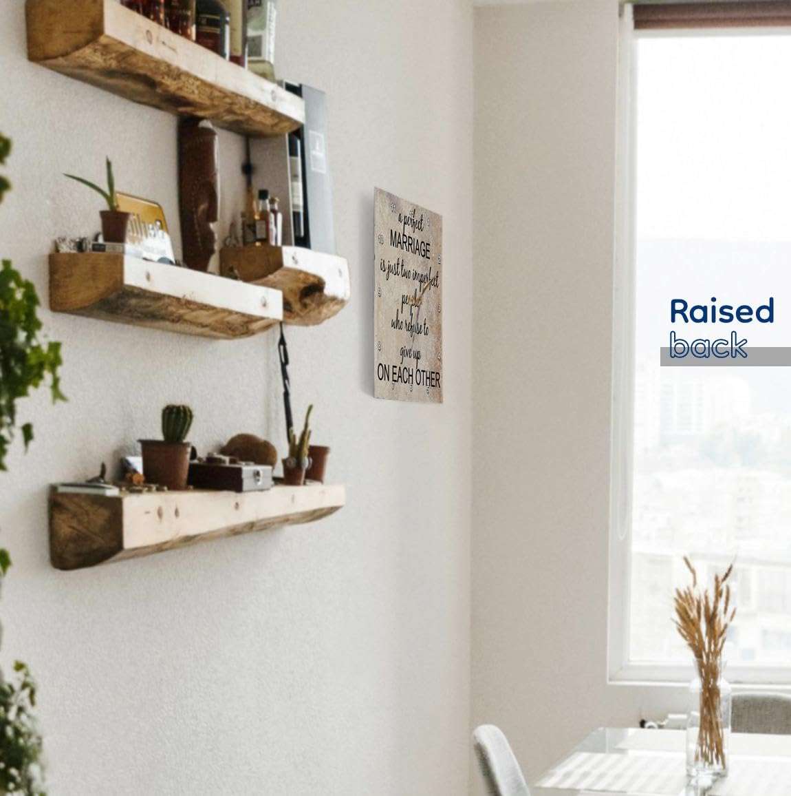 3D Rose 3dRose a Perfect Marriage, Black Lettering on Picture of Marble Print Background-Wall Clock, 10-inch (DPP_180092_1) 5