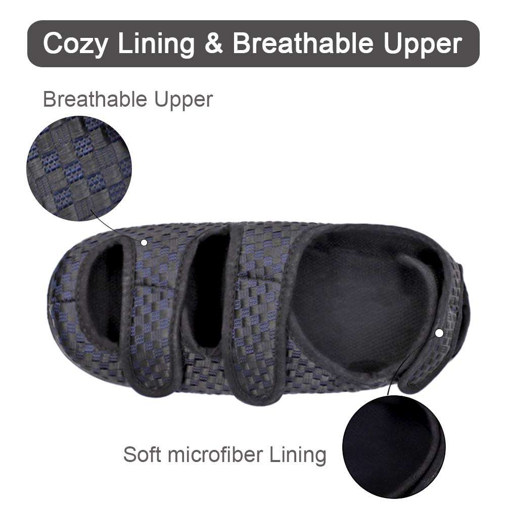 MEJORMEN Womens Diabetic Slippers Swollen Feet Adjustable Touch Close Strap Edema House Shoes Sandals Comfortable Extra Wide Fit Footwear Relief for Arthritis Mother Elderly Indoor Outdoor 5