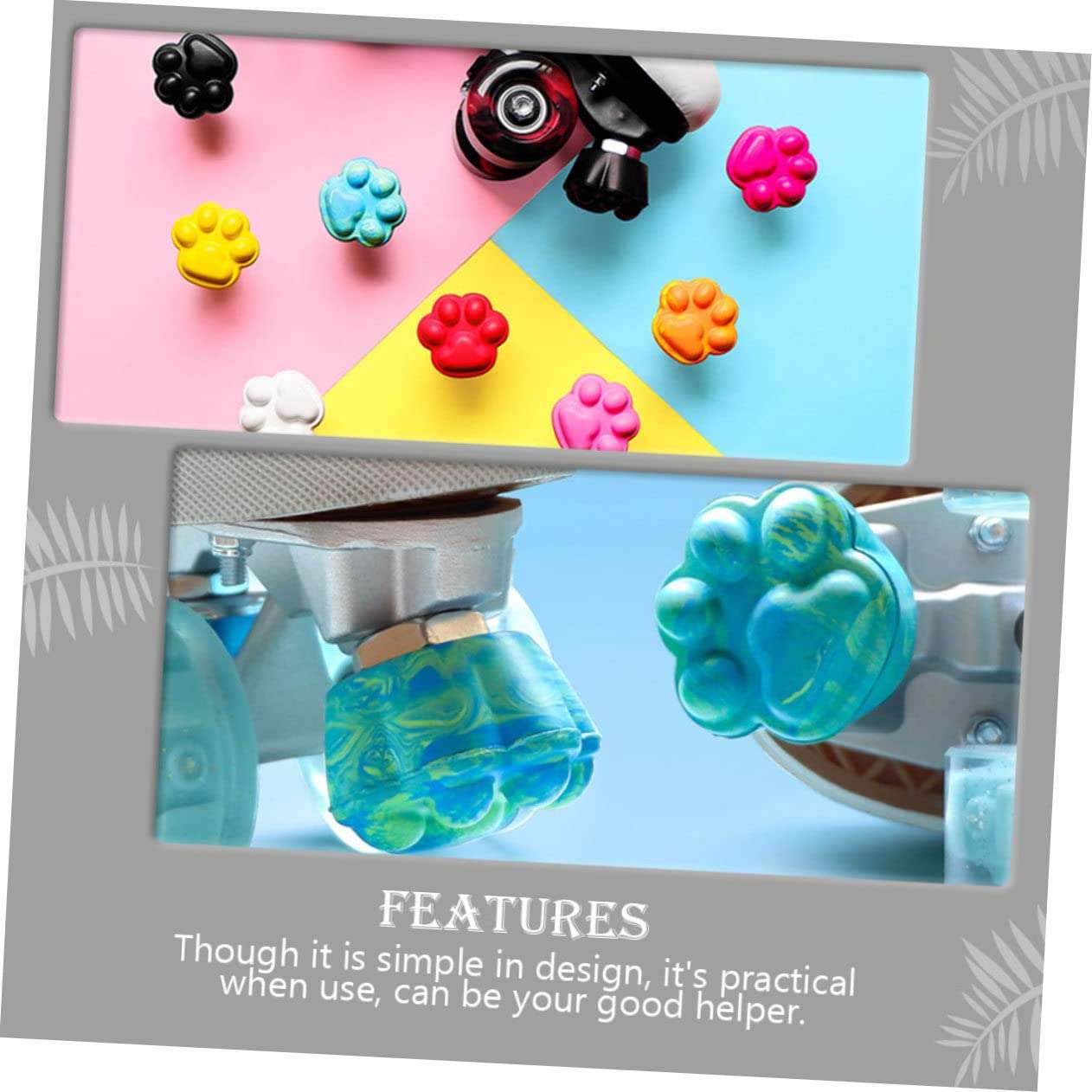 Gogogmee 2pcs Roller Brake Head Roller Toe Stops Adjustable Skates Skating Brake Tool Supplies Roller Stoppers Toe Plug Skateboard Roller Toe Plugs Rubber Four Wheels Roller Skates 5