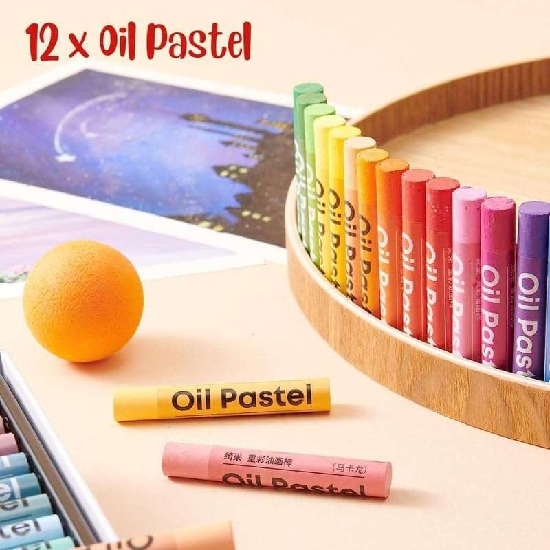 RJKD New 88 Pcs Portable Art Painting Color Kit Art Supplies Includes Watercolor Oil Pastels Pens Colored Pencils Watercolours More For Girls Boys Adults Artist (Pack of 1_MultiColor) 4