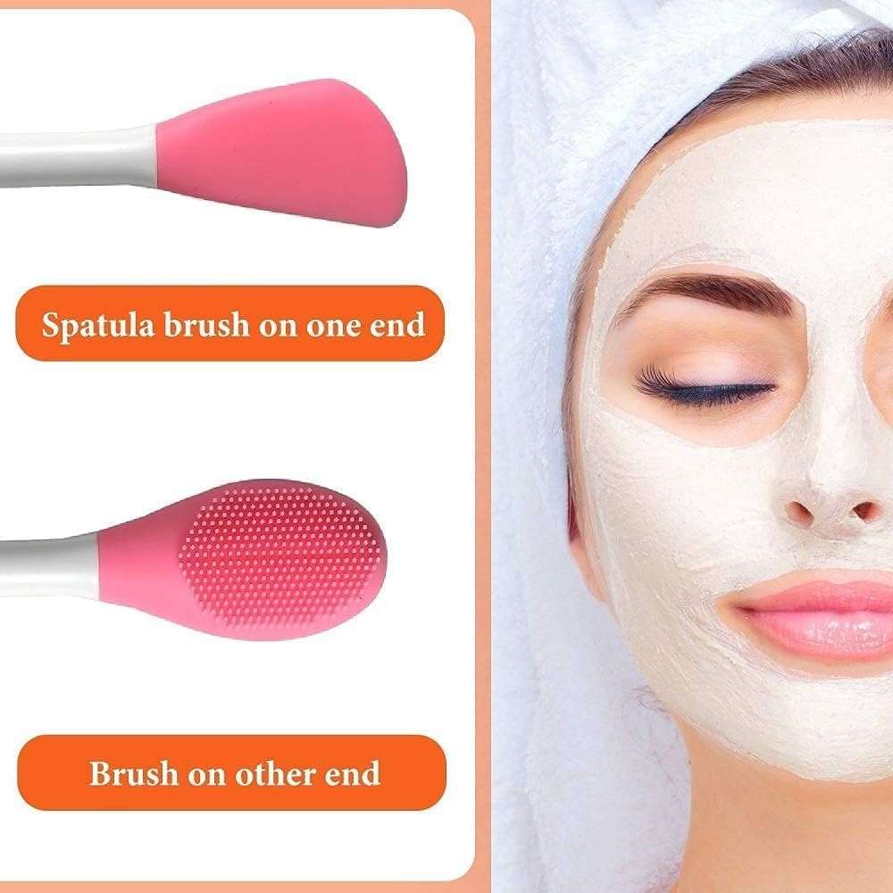 Yogilabel Beauty Silicone Face Mask Applicator Makeup Brush Double-Ended Facial Mask Brush for Mud, Clay, Charcoal Mixed Mask?Soft Makeup Beauty Brush Tools for Apply Cream, Lotion 3