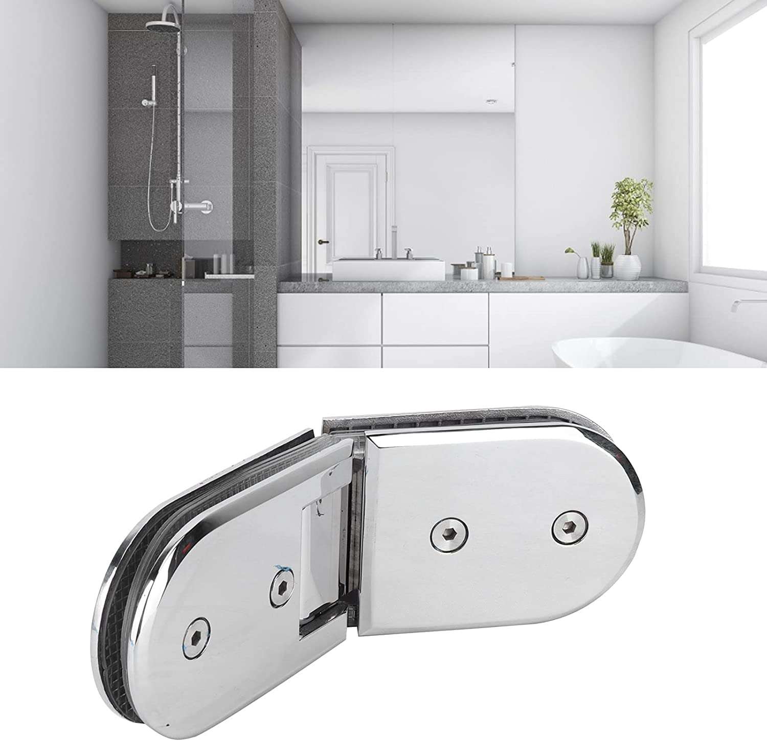 Door Hinge Glass Brackets 135 Degree Frameless Pivot Glass Shower Door Hinge Replacement Parts Glass Shelf Clamp 6