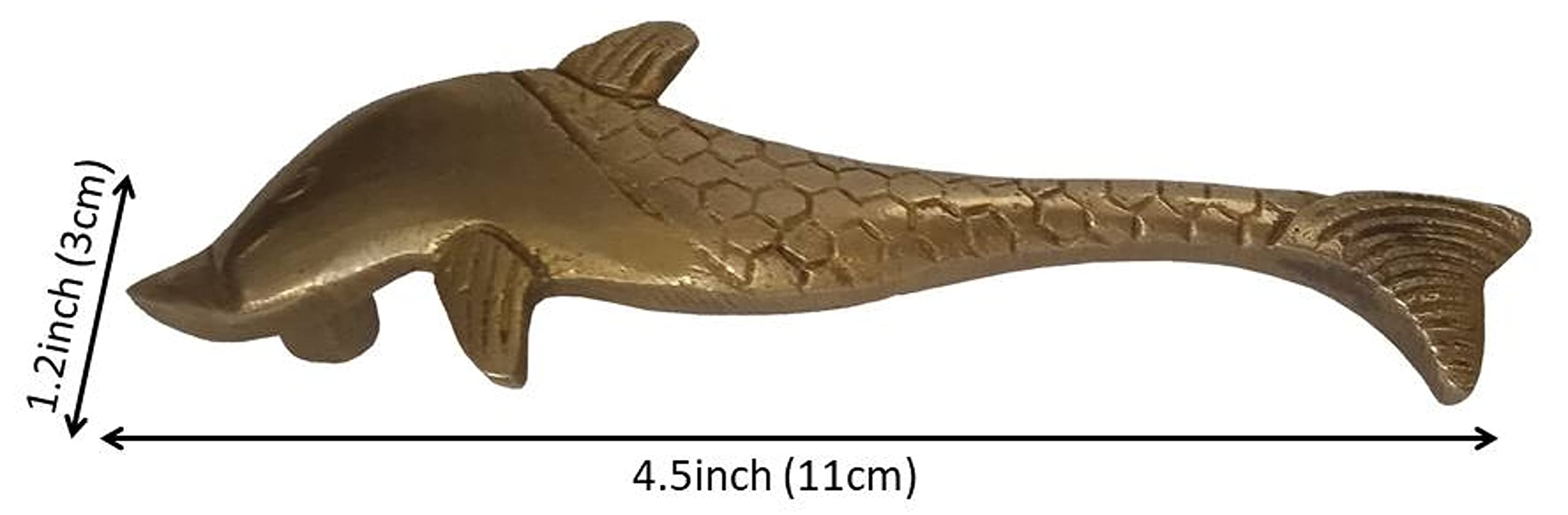 Purpledip Brass Handle: Fish Shape Vintage Design Grip for Door Window Dresser Cupboard Drawer, 4.5 Inches Long, Golden (11024) 5