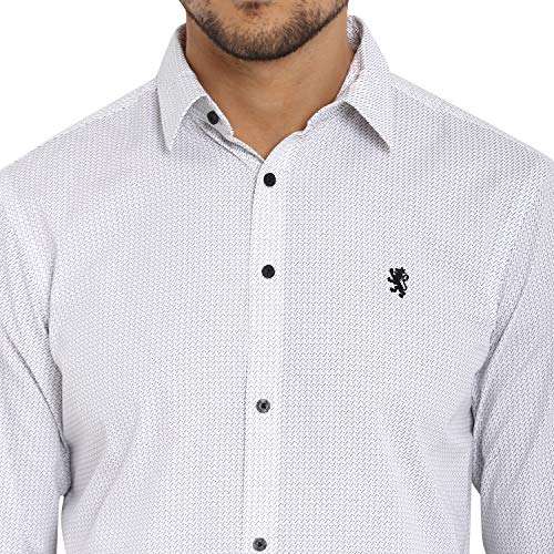 Red Tape Men's Printed Regular Fit Shirt (RSF8925A_Dot White_M 6