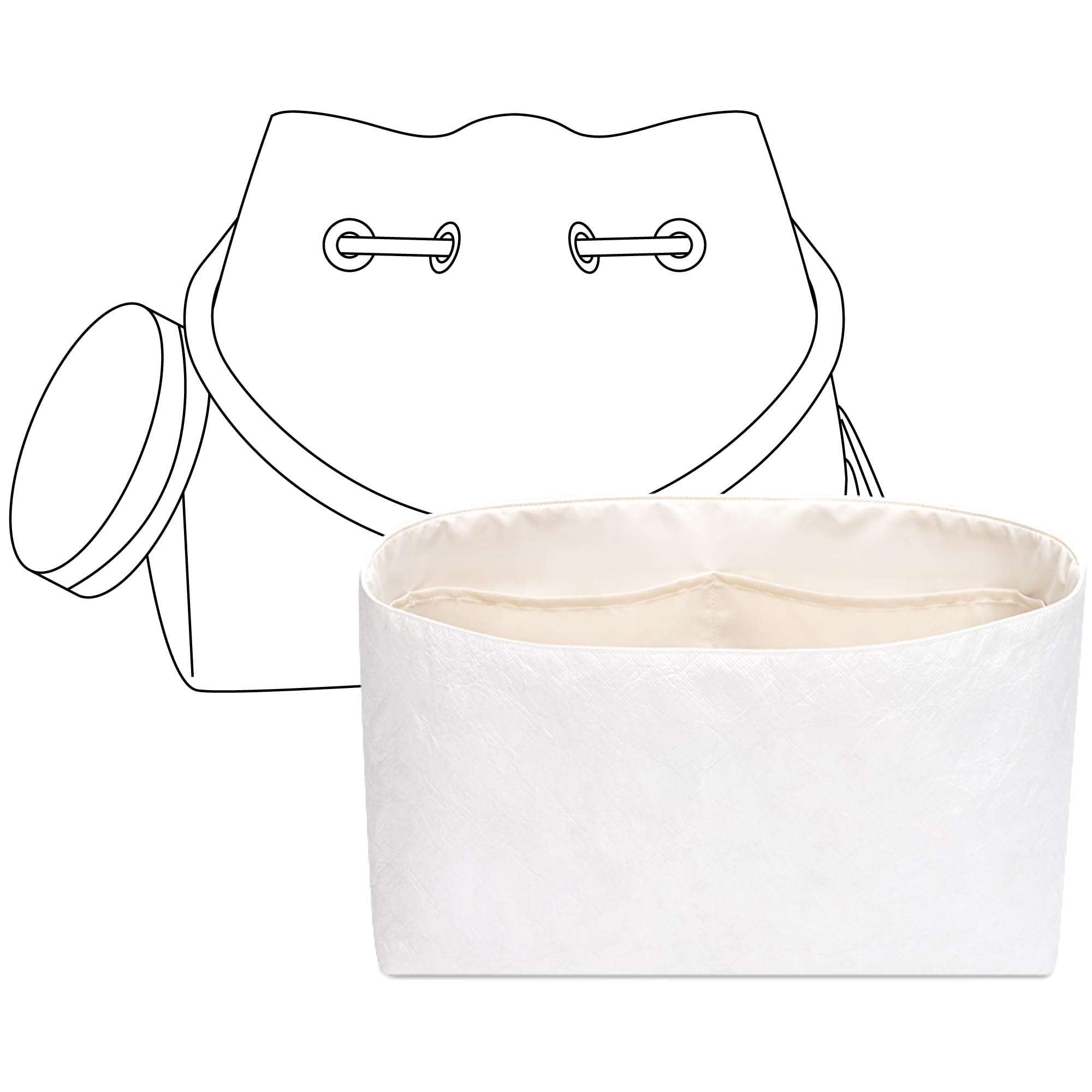 FANJI Project Tote Bag Organizer Insert for LV Bella Bucket Bag Handbag, Custom Fit Inside Premium Craie Lightweight WaterResistant Purse Insert 1