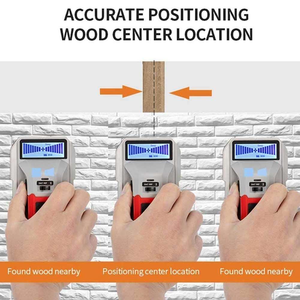 TSWEET Stud Finder Wall Scanner - 3 in 1 Stud Detector Detector Beam Finder Wall Detector Sensor Center Search, for Wood AC Wire Metal Stud Cable Joist Detection 4