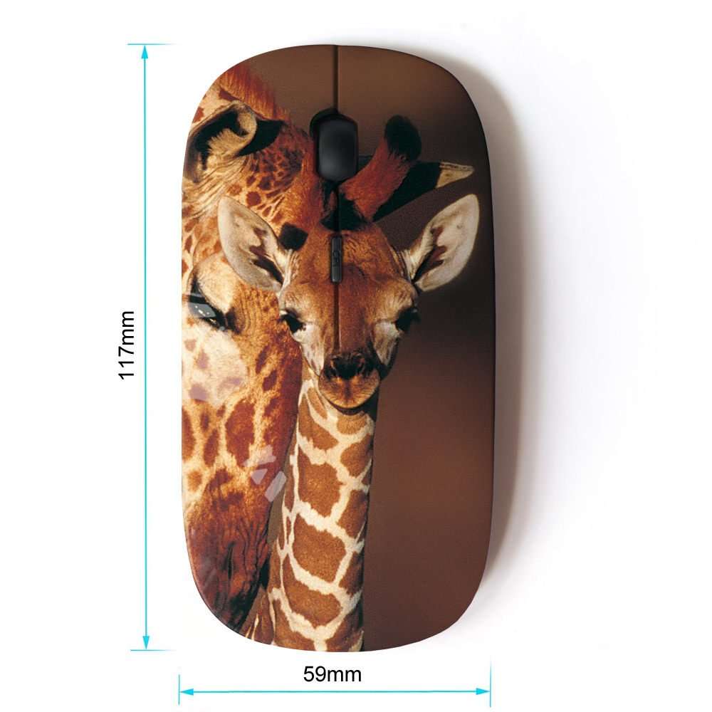KOOLmouse [ Optical 2.4G Wireless Mouse [ Giraffe Cub Baby Brown Pattern Orange Africa ] 2