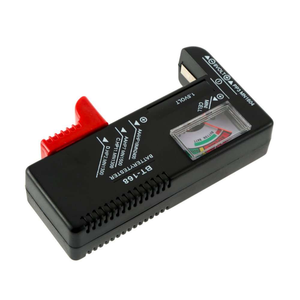 Cotchear Universal Digital Battery Tester Volt Checker for AA AAA C D 9V 1.5V Cell and Button Cell Batteries AA AAA C/D 9V Volt BT-168 Checker Pointer Battery Tester 3