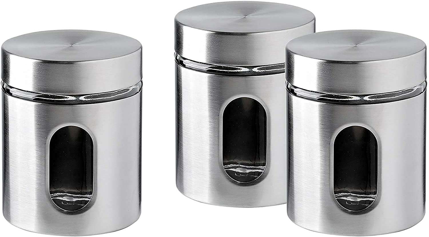 (Pack Of 1) Stainless Steel Plated Glass Kitchen Canister, Airtight Food Storage, Visible Window Seasoning Cereal Container Organizer, Capacity of 350 ml 3