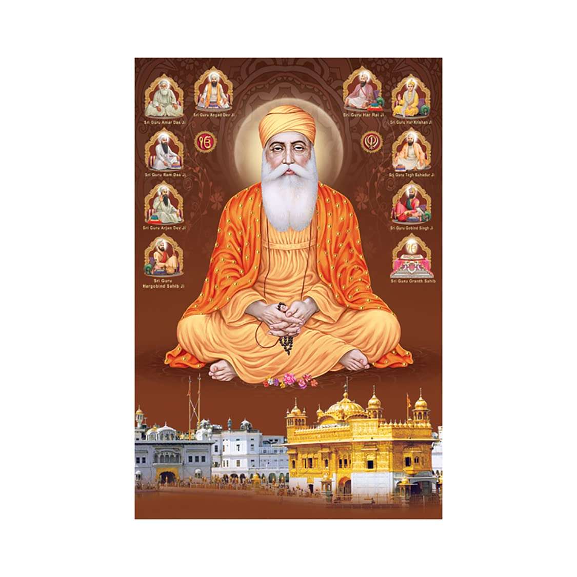 Dharvika Innovations Golden Temple Poster Large Size |Golden Temple, Amritsar Poster Big Size Sparkle Coated Self Adhesive (Without Frame) (24 x 36 inch) 1