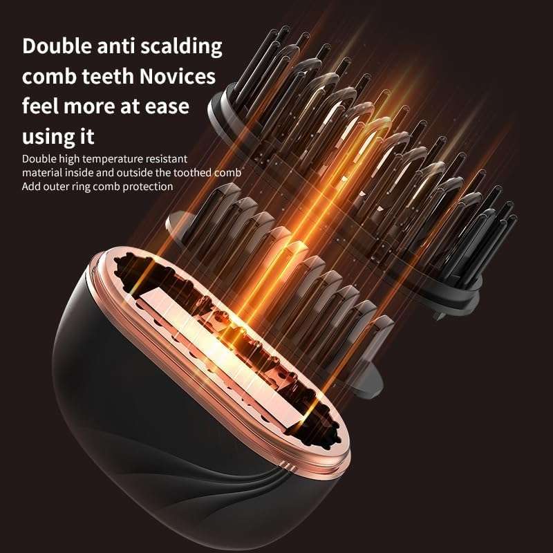 TCCO Mini Cordless Hair Straightener Brush, Rechargeable Portable Hair Straightener Comb with Fast Heating, Anti-Scald Design & Negative Ion, Lightweight Wireless Brush for Travel & All Hair Types 3