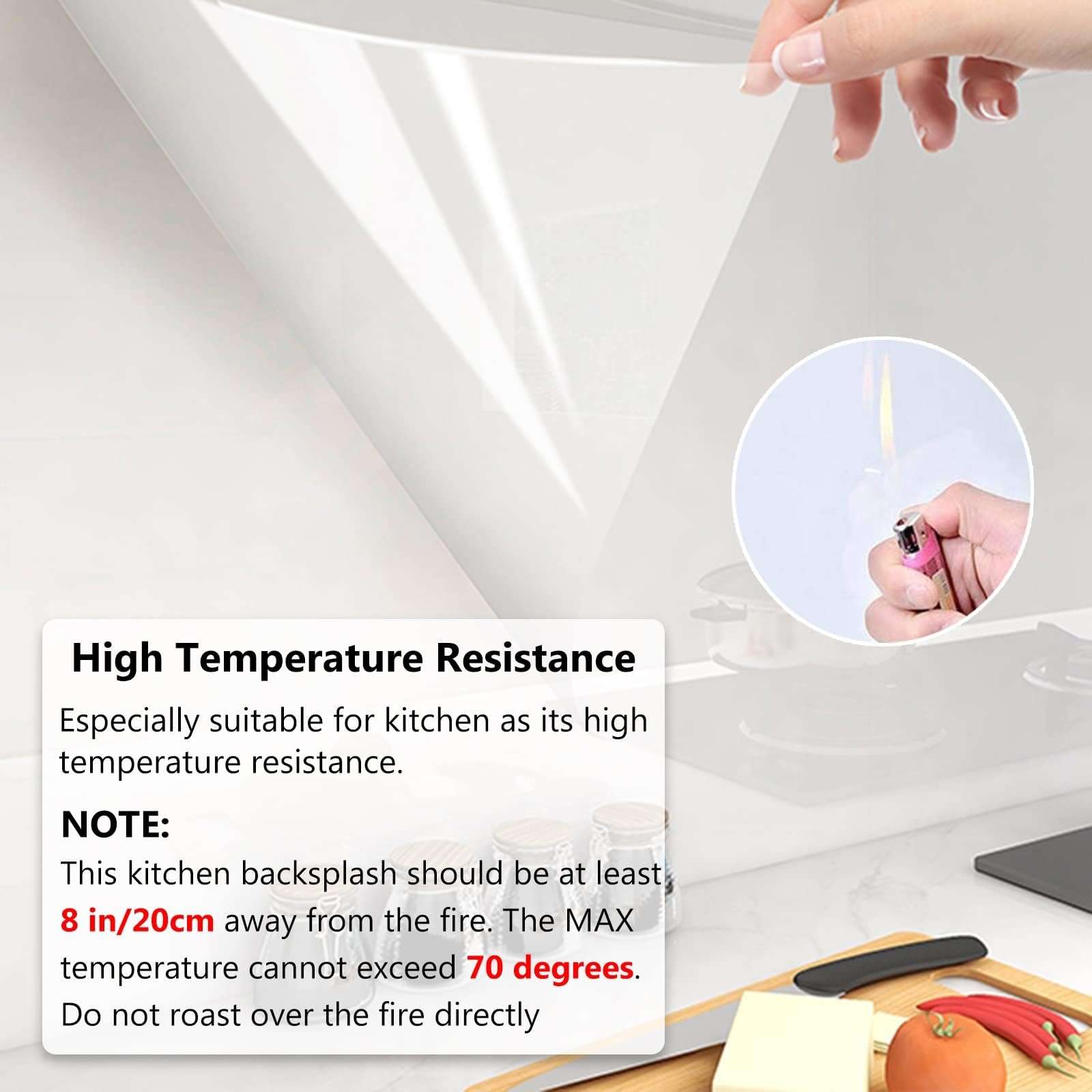 PAPIX Transparent Kitchen Wall Protection Film, Self-Adhesive Waterproof Wallpaper| Tile Cover-Kitchen Backsplash Furniture Clear Film (12 Inch X 2.7 Mtr) 5