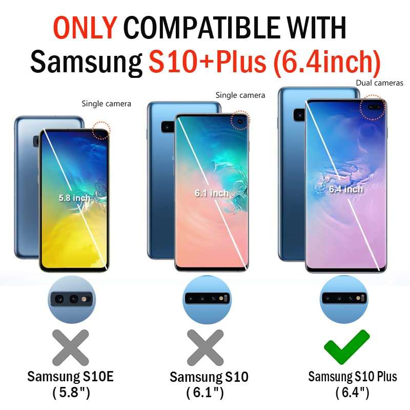 Gifun Hard PC Bumper Shockproof Clear Soft Slim Design Pattern Case for Samsung Galaxy S10 Plus Release 6.4inch - Sun Moon Star on The Galaxy 2