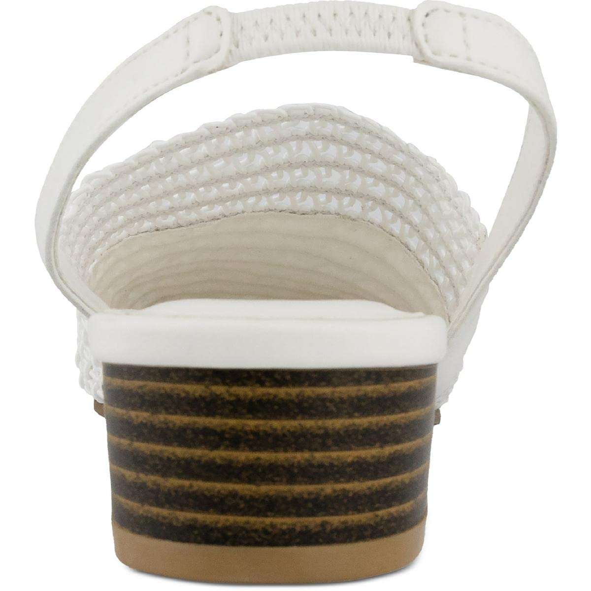 Karen Scott Womens Carolton Woven Square Toe Pumps White 8 Medium (B,M) 4