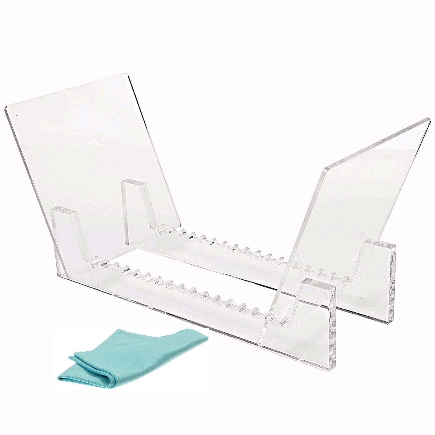 Record-Happy Vinyl Record Holder Acrylic Stand - Premium Crystal Clear LP Rack holds up to 30 Album Lp's Functional Rack Design Perfect for 12” or 7” Singles 1