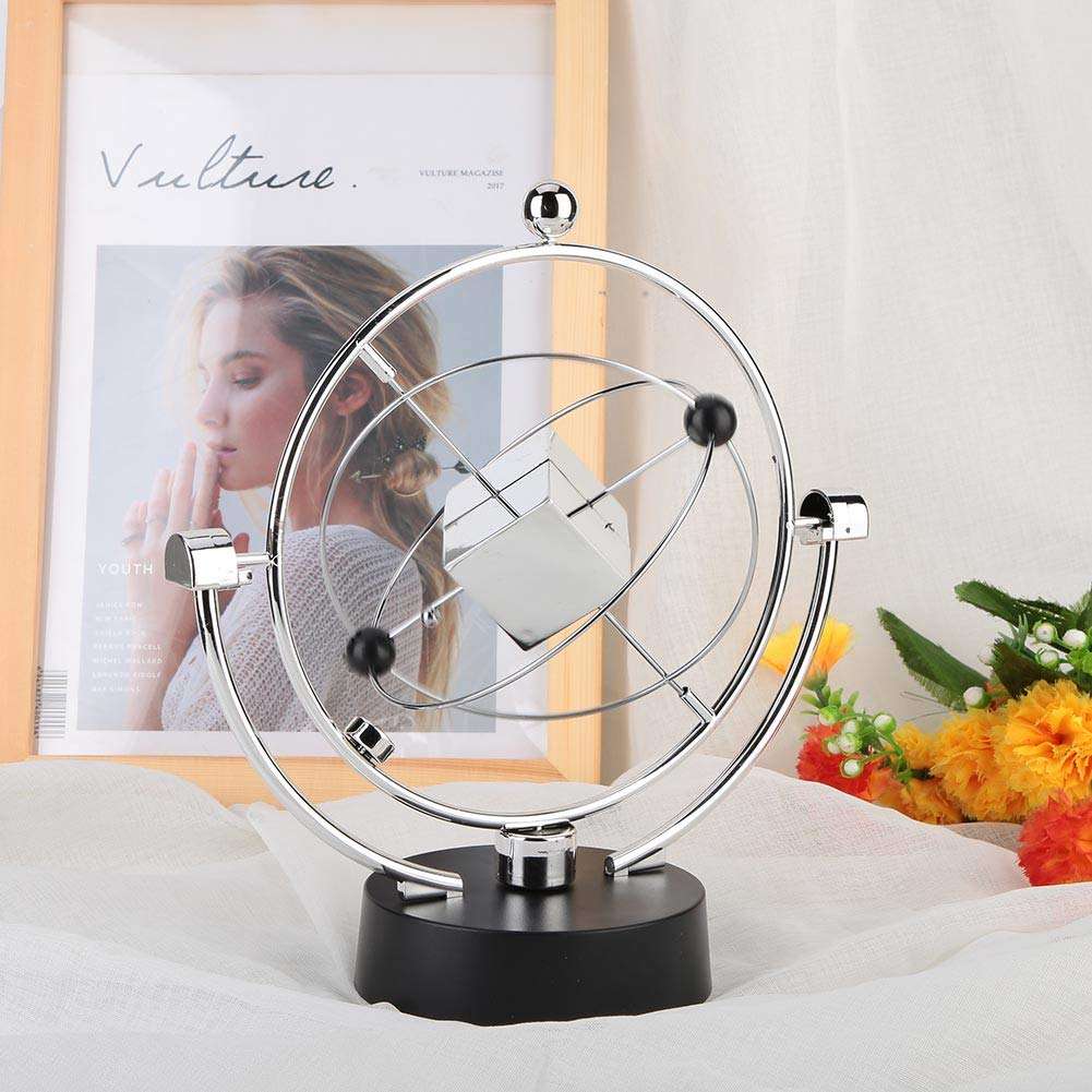 Pilipane Kinetic Orbital Craft, Magnetic Swing Kinetic Orbital Craft Electronic Swing Ball Desk Newton Pendulum Office Home Ornaments Decor Desktop Toys Desk Decoration 3