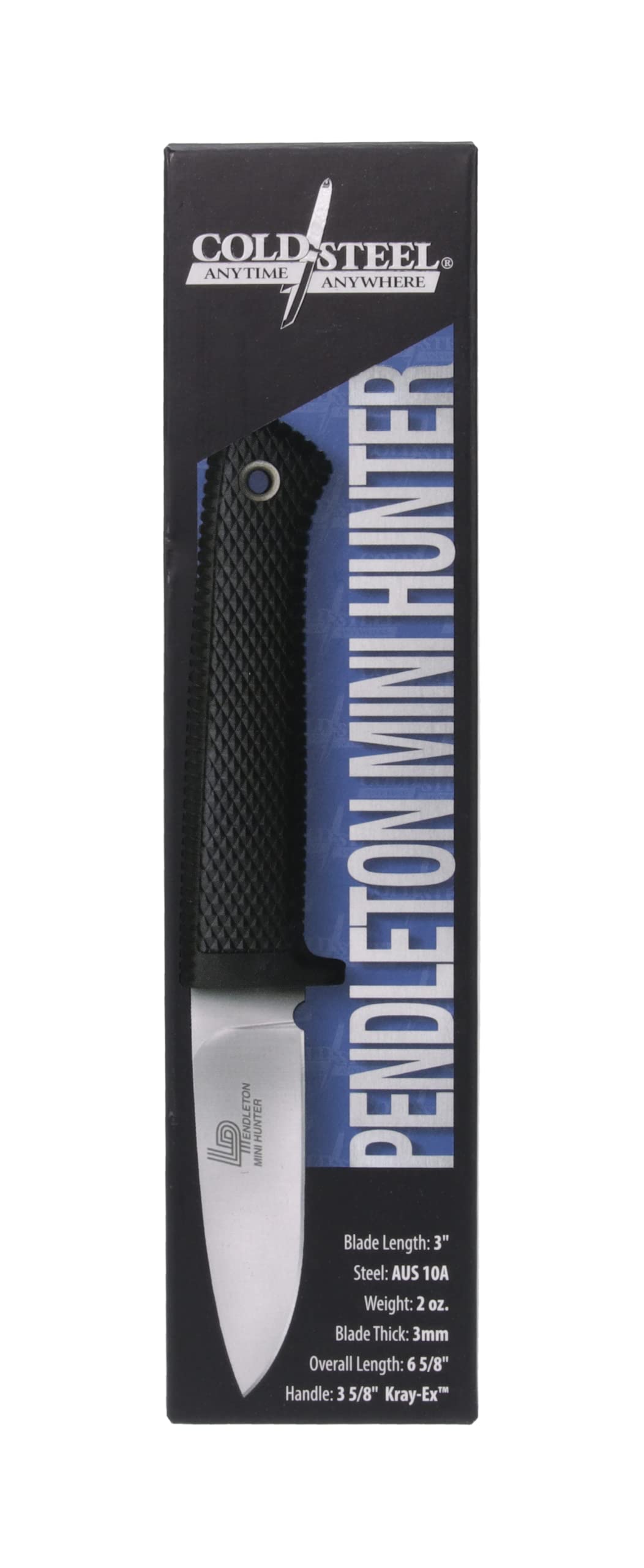Cold Steel Pendleton Mini Hunter / 6 5/8" Overall / 3" Blade / 3MM Thick/VG-1 Stainless Steel / 3 5/8" Long Kray-EX™ Handle/Secure-EX™ Sheath/Blister Packed 3