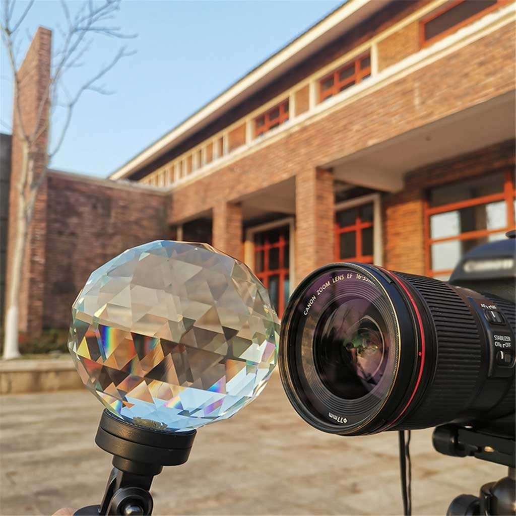 XDDCDH Photography Light Prism Ball with Mini Tripod Stand and 1/4 inch Screw Base, Optical Glass Prism Crystal Rainbow Maker 3