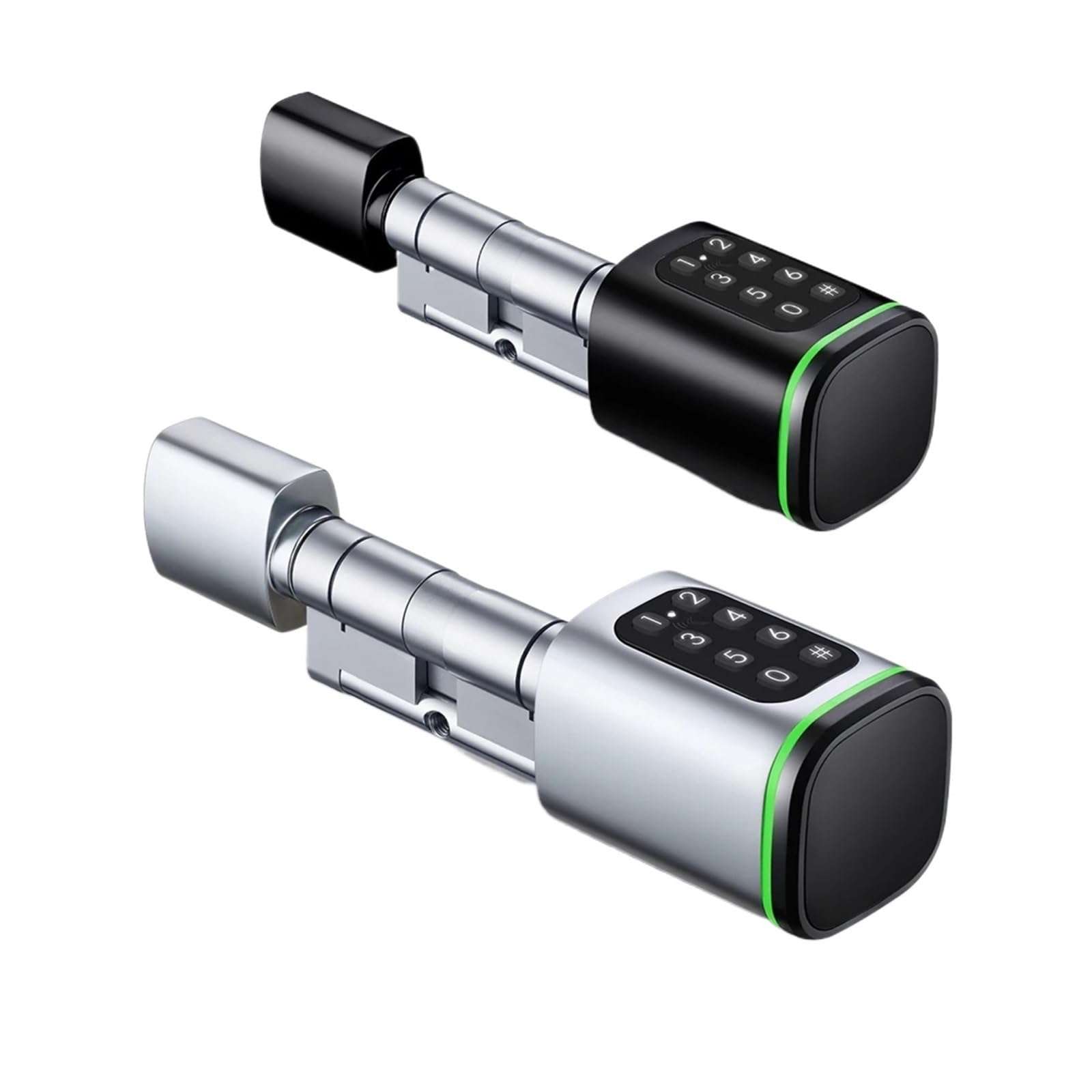 KIEEQGAK TTlock APP Inteligente Adjustable Digital Lock，Cylinder Key Password Card，Smart Cylinder Lock(Black,A30-B30) 1