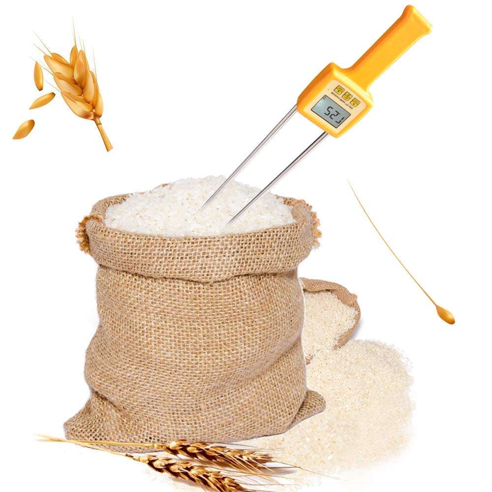 KANJJ-YU Water Quality Tester Grain Moisture Meter Corn Beans Rice Moisture Tester Analyzer 4-Digit LCD Digital Display Humidity:5-35% 1
