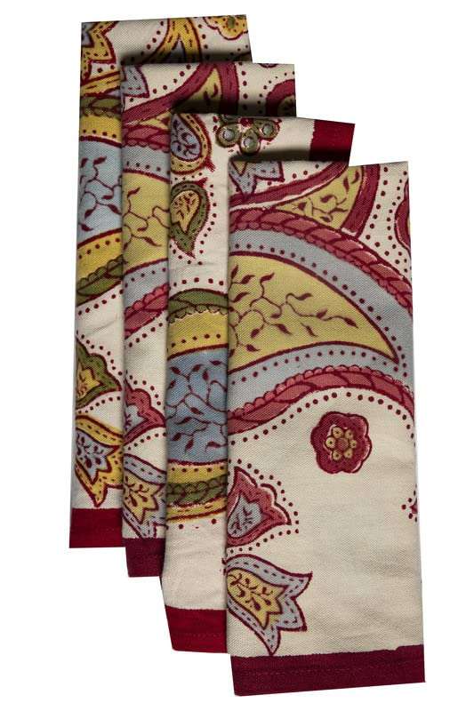 CONTRAST LIVING SOVA Hand Block Printed Kitchen Towel/Dish Towel/Hand Towel Multi Color Set of 4 Pcs 5