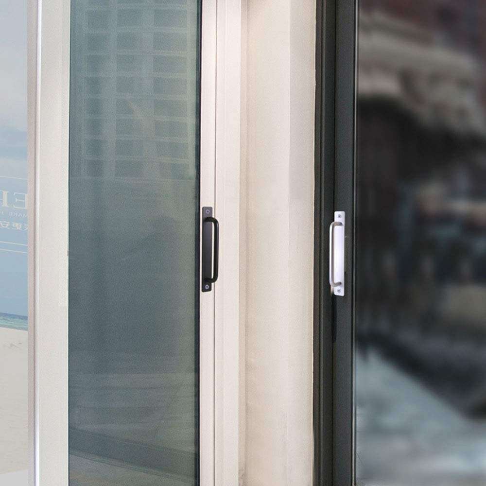 Door Handle Aluminum Alloy Drawer Handle Shop Window Wooden Door Handle Perforated Installation Push-pull Handle (Color : Matt black, Size : 15cm) 5