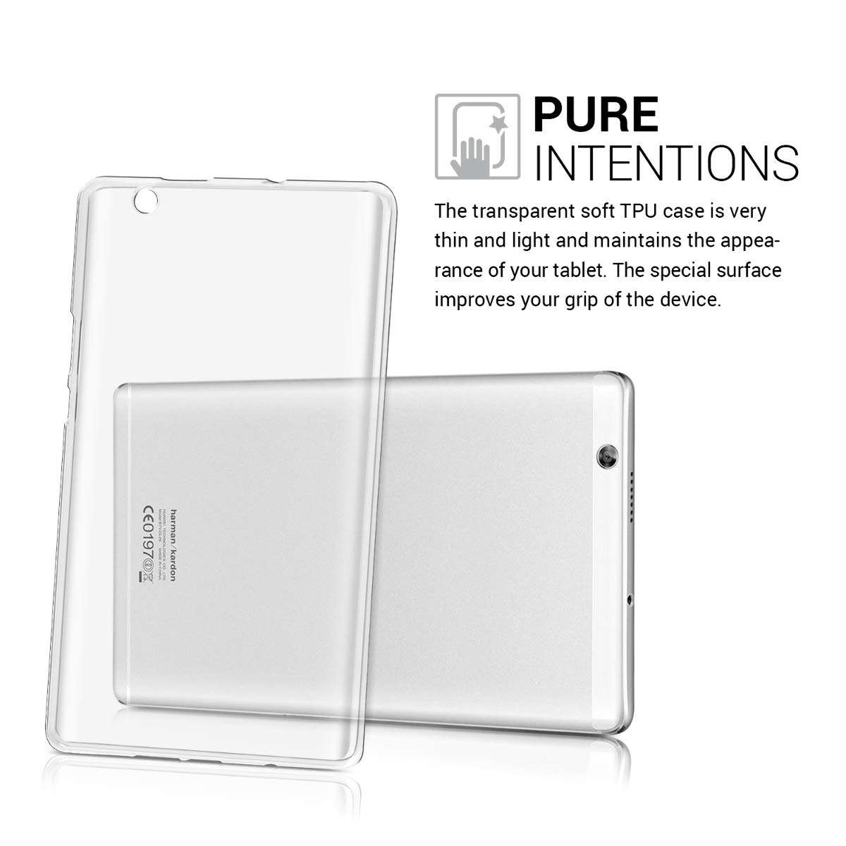 kwmobile Case Compatible with Huawei MediaPad M3 8.4 Case - Soft TPU Back Protector Cover for Tablet - Transparent 3