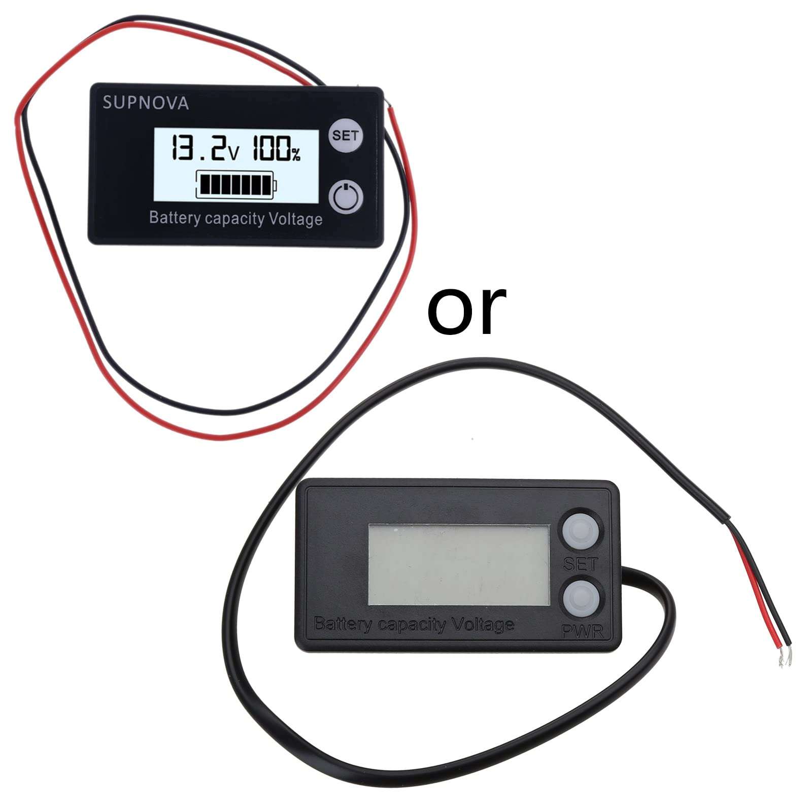 Lithium Voltmeter Gauge Car Motorcycle 12V 24V 48V 72V Battery Capacity For 10V-100V 5
