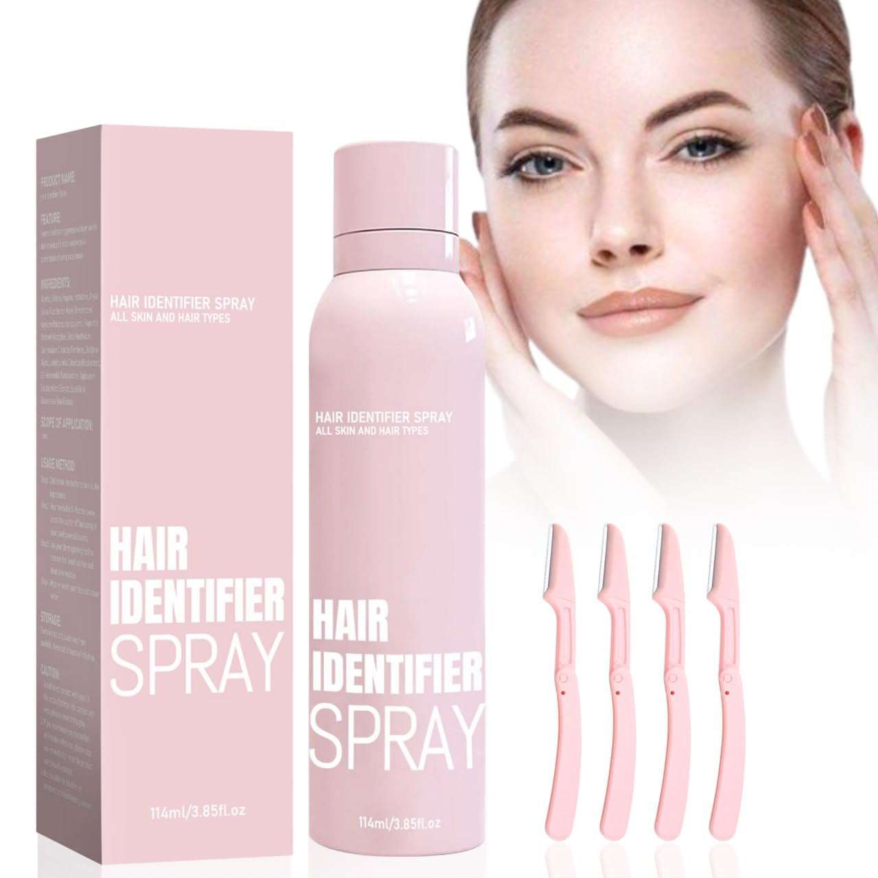 Hair Identifier Spray for Face Shaving & Dermaplaning, Skin-Safe Facial Hair Highlighter for Precision Shaving, Exfoliating & Skin Care Spray for Women & Men 1