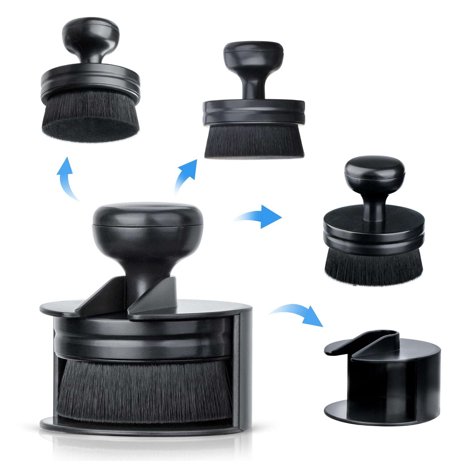 BABYSHEEP Tire Shine Applicator,Vegan Tire Shine Brush with Stand for Auto Detailing Cleaning Service (Black+Red) 5