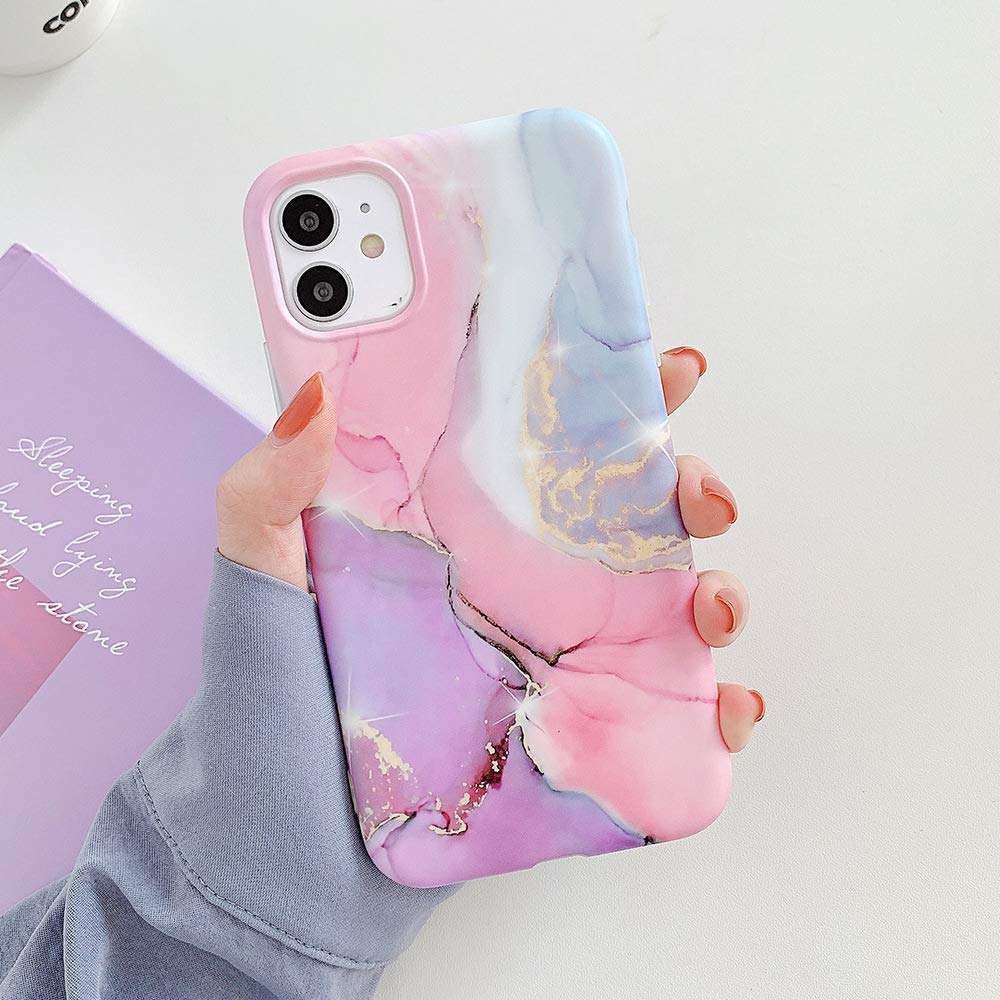 Wcysin Water Colours Marble Silicon Case Compatible with iPhone 12 & for iPhone 12 Pro (for iPhone 12 Pro& for iPhone 12) 2