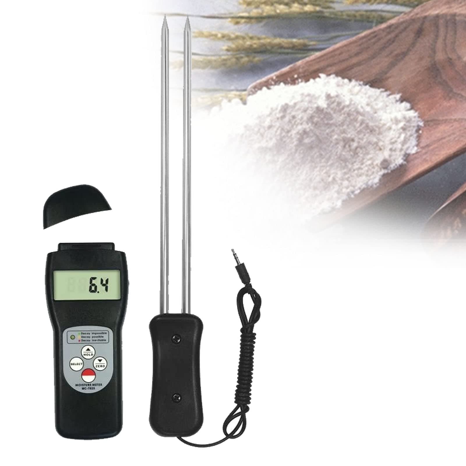 NVYAZJ Grain Moisture Meter Moisture Content Detector Multifunctional Grain with Low Voltage Prompt Measuring Range Moisture 7~30% Accuracy Moisture ±(0.5% n+0.5), for Food Grain 1