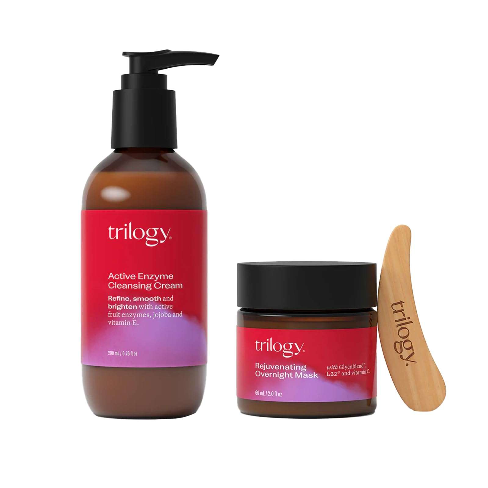 Trilogy Age-Proof Overnight Mask (2.0 Fl Oz), Age-Proof Active Enzyme Cleansing Cream (6.8 Fl Oz), Bundle 1