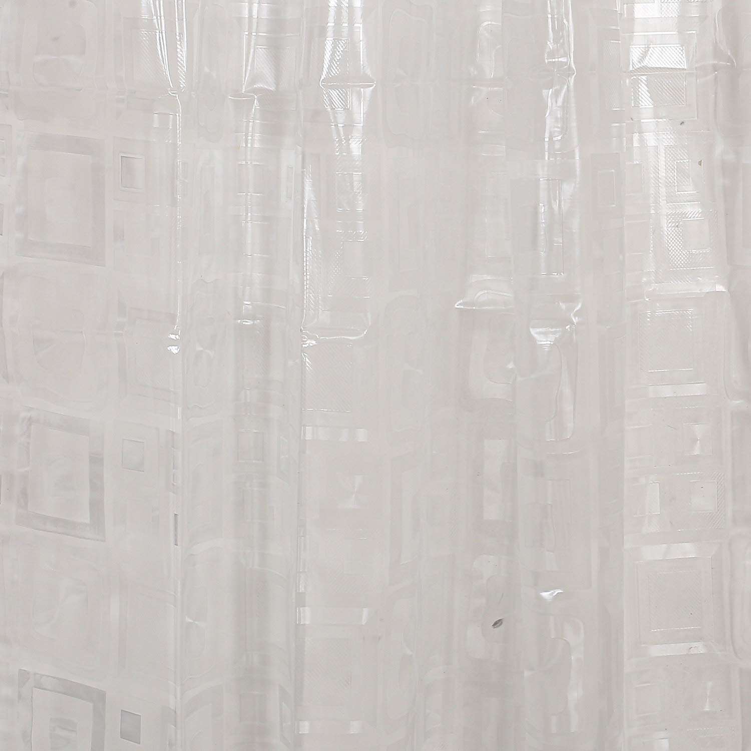 Heart Home PVC 7 Feet Shower Curtain with 8 Hooks (Transparent) CTHH01068 3