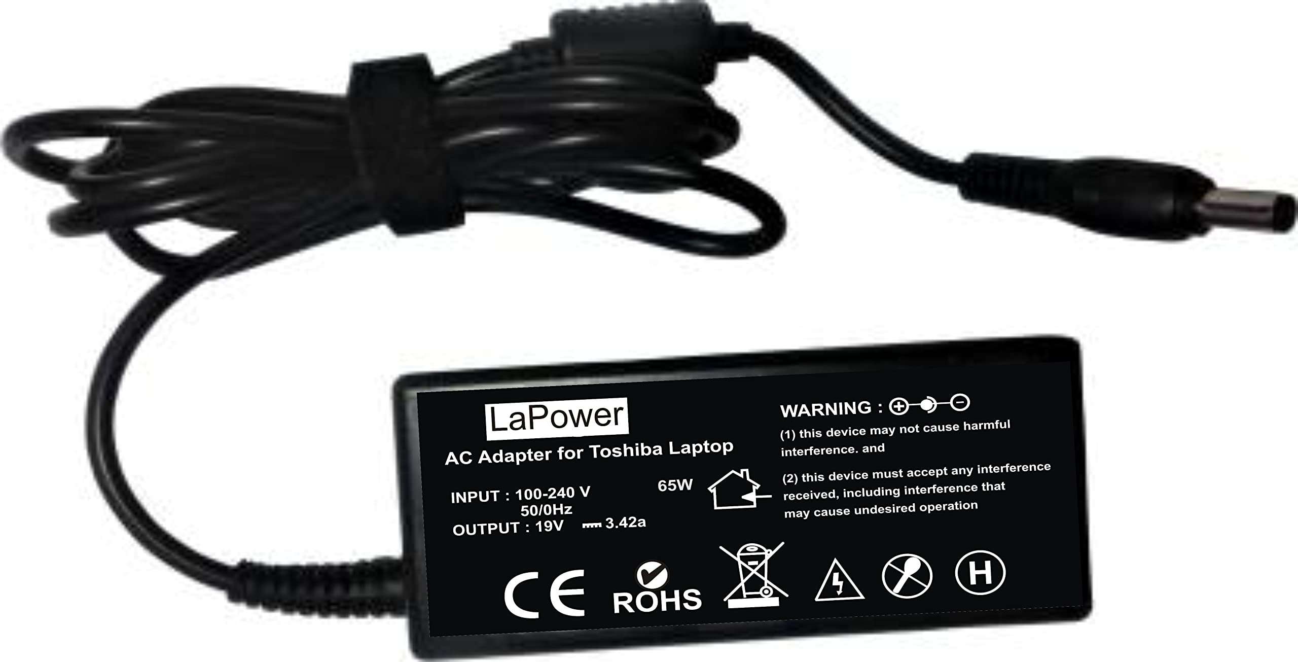 Lapower Compatible Laptop Charger for Toshiba Laptop Charger pa-1650-22 65 W Adapter (Power Cord Included) 1