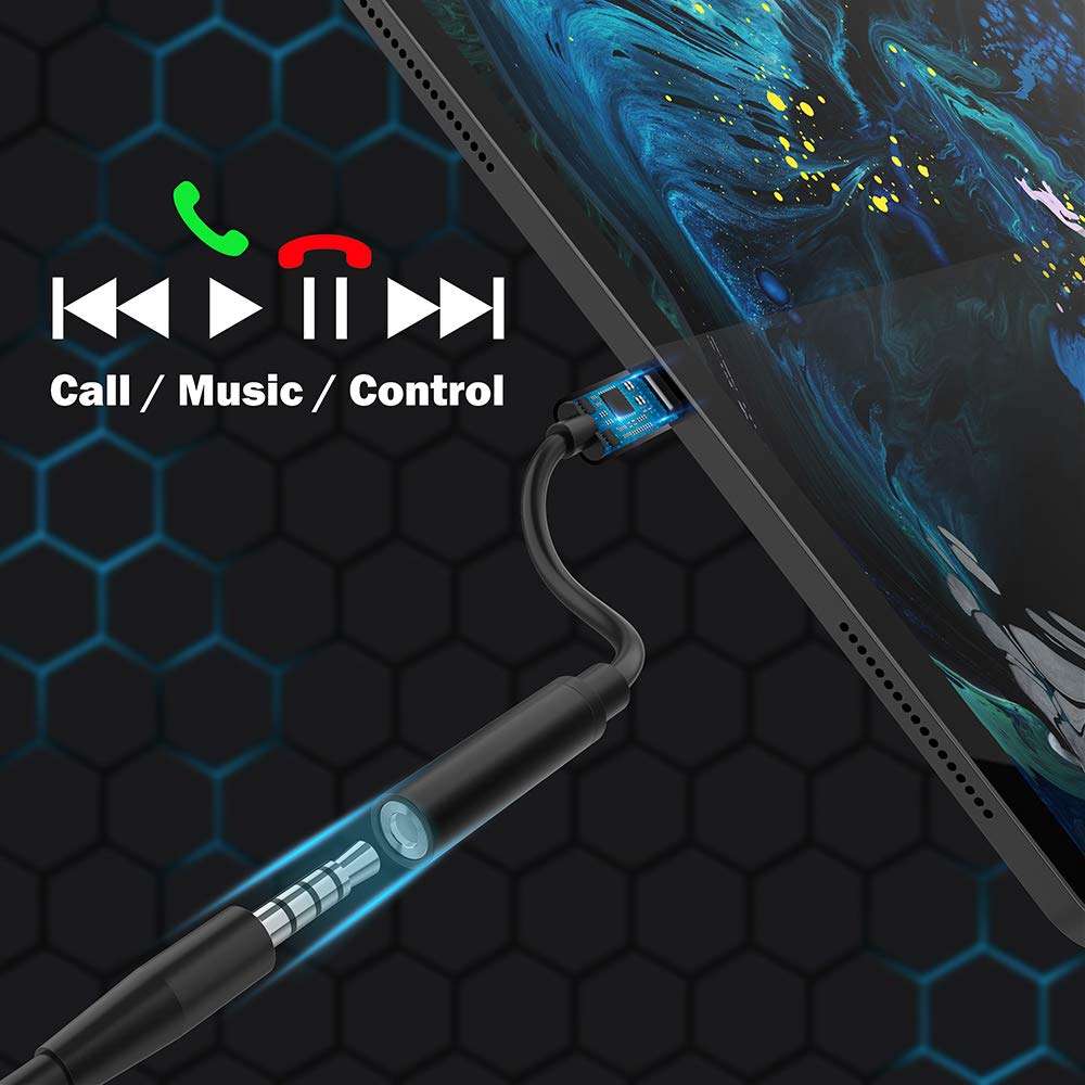 USB C Headphone Adapter, USB C to 3.5 mm Headphone Jack Adapter Compatible with Pixel 4 3 2 XL/Samsung Galaxy Note 10/S20/iPad Pro/One Plus 6T/7/7T/8/8pro and More [2 Pack] 4