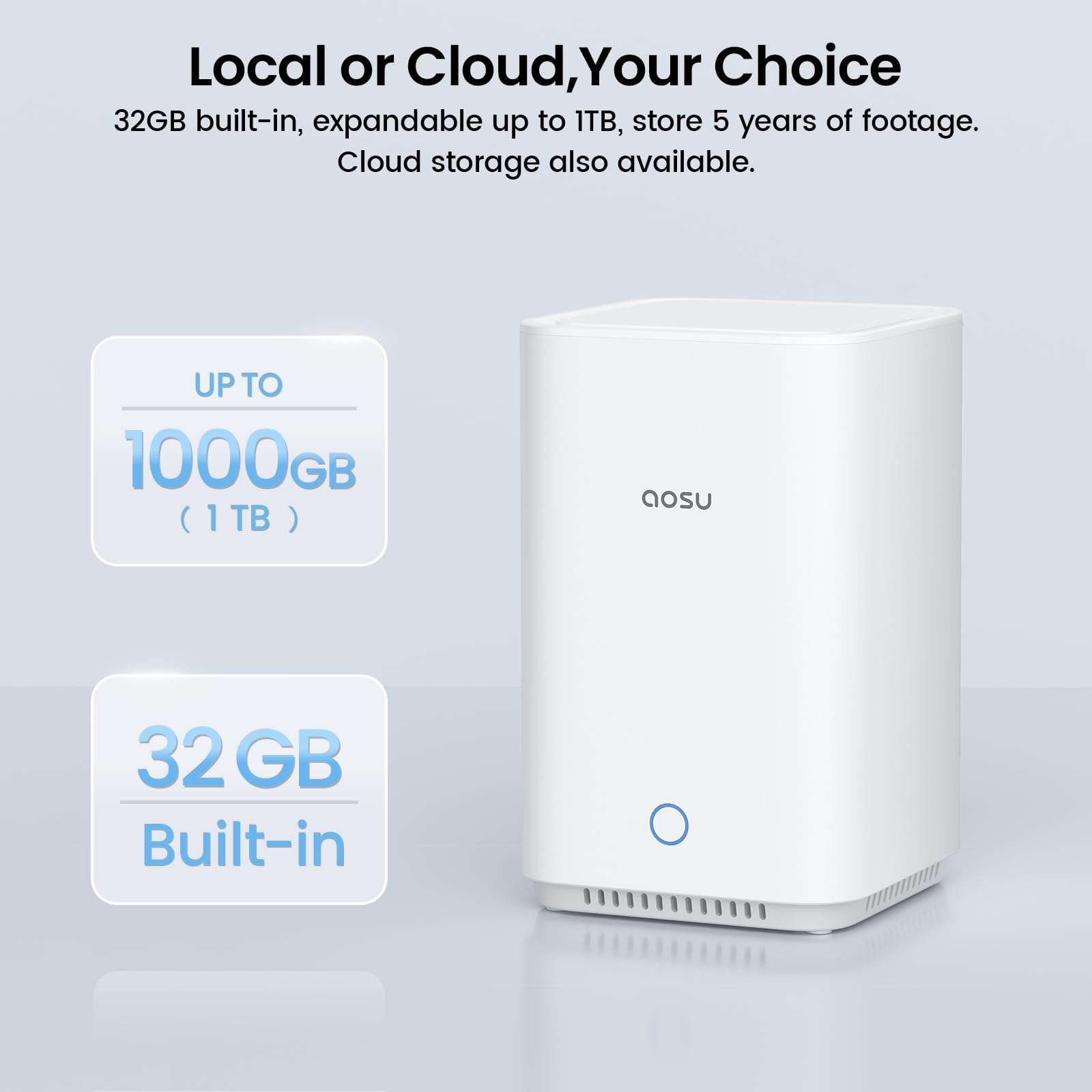 aosu Whole-Home Security Bundle – 6-Cam Wireless Outdoor Kit + Smart Video Doorbell + 2K Indoor Baby/Pet Monitor, No Subscription, Local Storage, Compatible with Alexa & Google Assistant 6