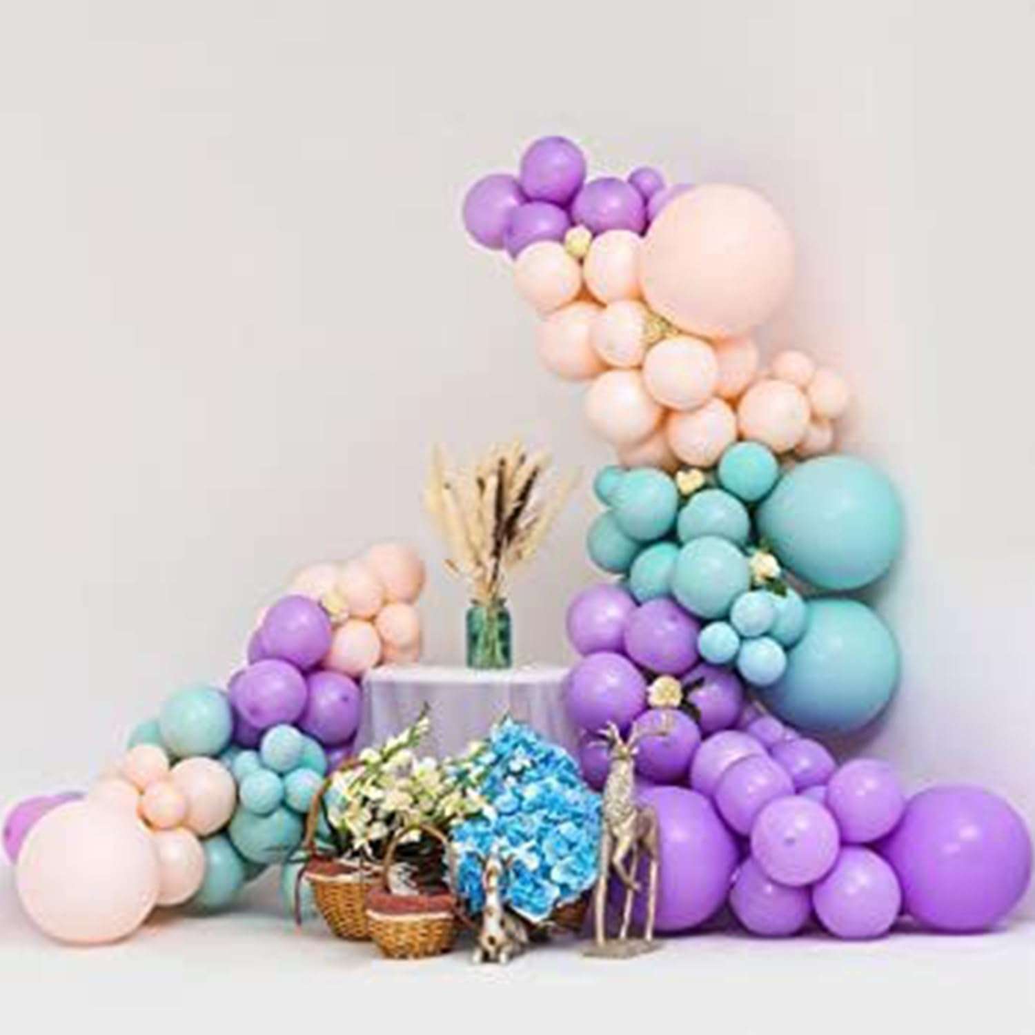 Purple Pink Sky Blue Metallic Balloons Garland Kit 61 pcs For Birthday, Baby Shower, Wedding Decoration. 1